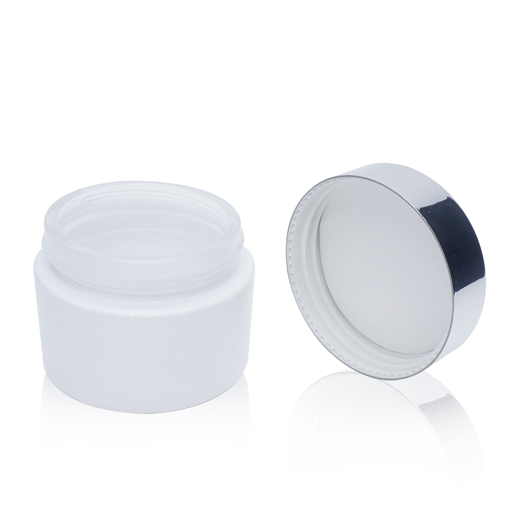 50g 100g Glass Cream Bottle with Aluminum Screw Lid