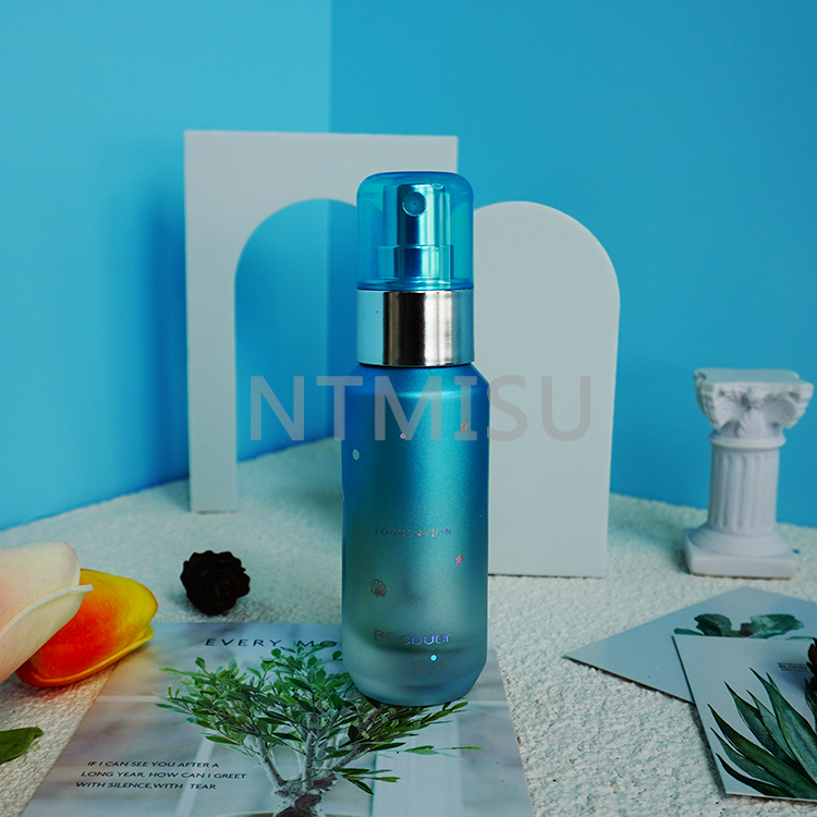 30ml Sea Blue Gradient Frosted Fine Mist Spray Bottle Sets for Seaside Resort