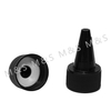 28 410 Plastic Black Ribbed Screw on Twist Top Cap for Bottles