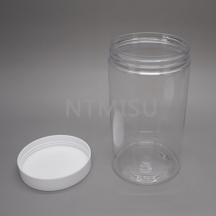 Food Grade Plastic 400ml Sealed Clear PET Plastic Cookie Jar