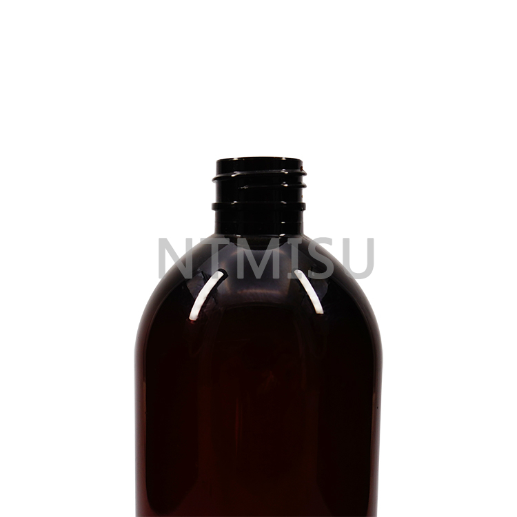 Hot Selling 400ml Plastic Amber Bottle with Bamboo Disc Top Cap