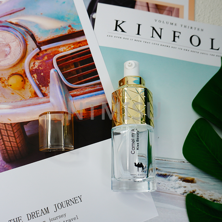 Good Price 60ml Diamond Pattern Shining Golden Essence Bottle Sets