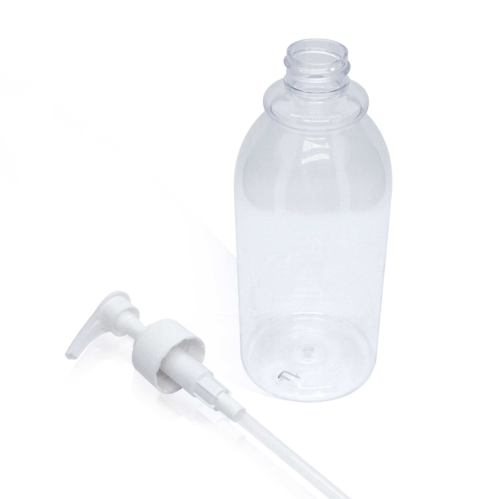 600ml Plastic Round Bottle Shampoo Bottle with Lotion Pump