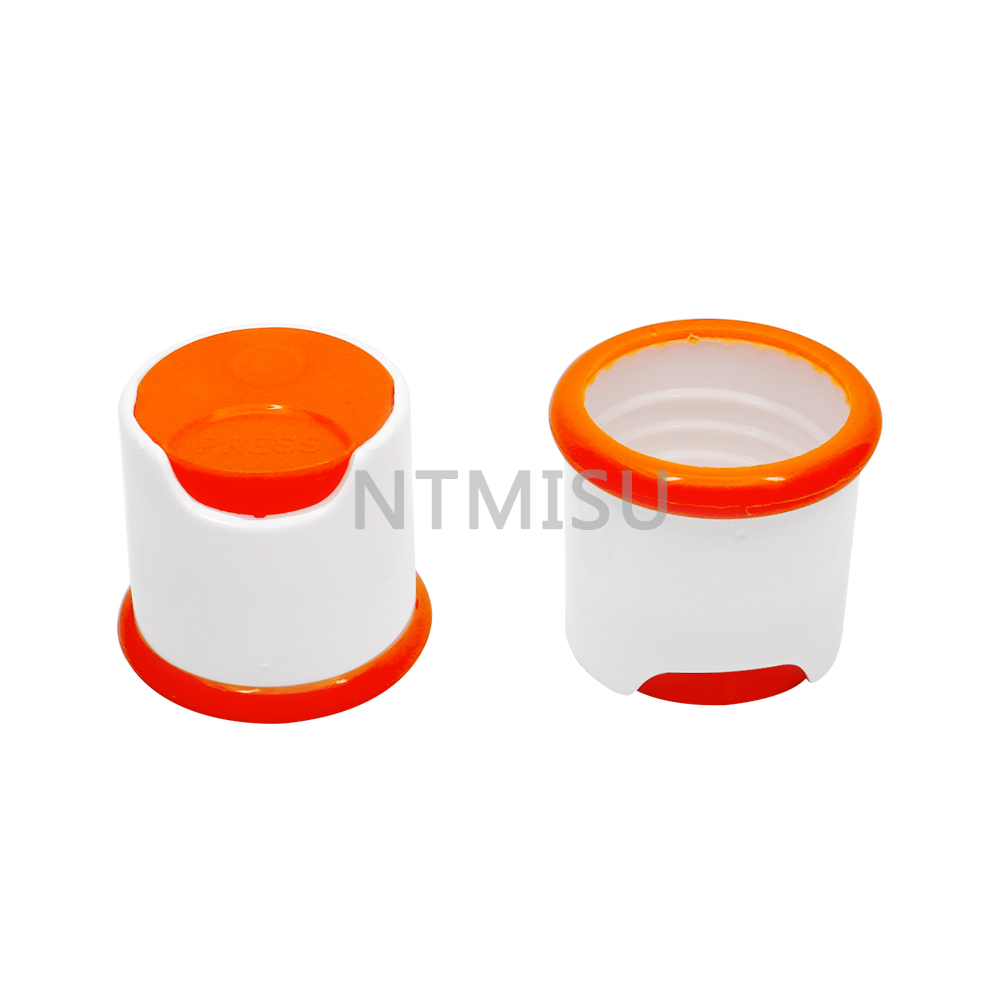 High Quality 28mm White and Orange Plastic Bottle Cover Press Top Cap For Cosmetic