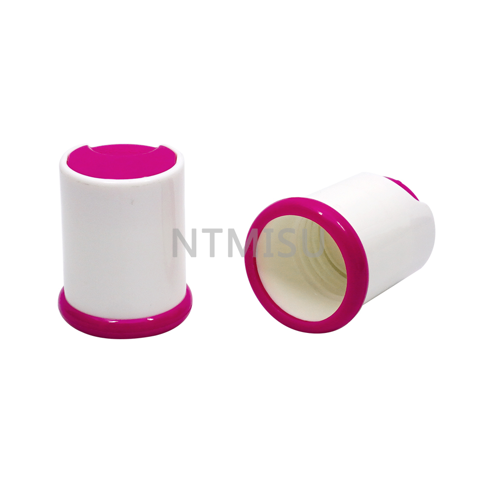 New Design Wholesale 24mm Red and White Press Disc Top Plastic Caps for Bottles