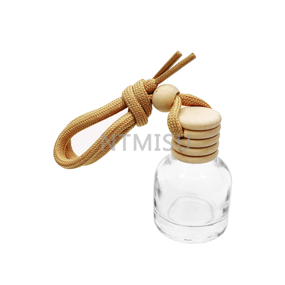 12ml Empty Hanging Car Perfume Glass Bottle with Wood Cap