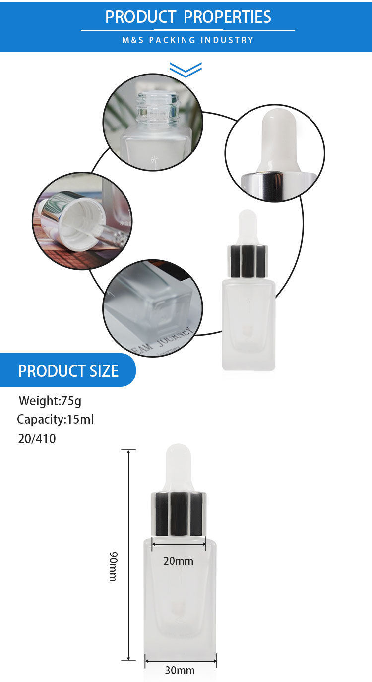 Shiny Silver Silicone Head Dropper Bottle Sets detail