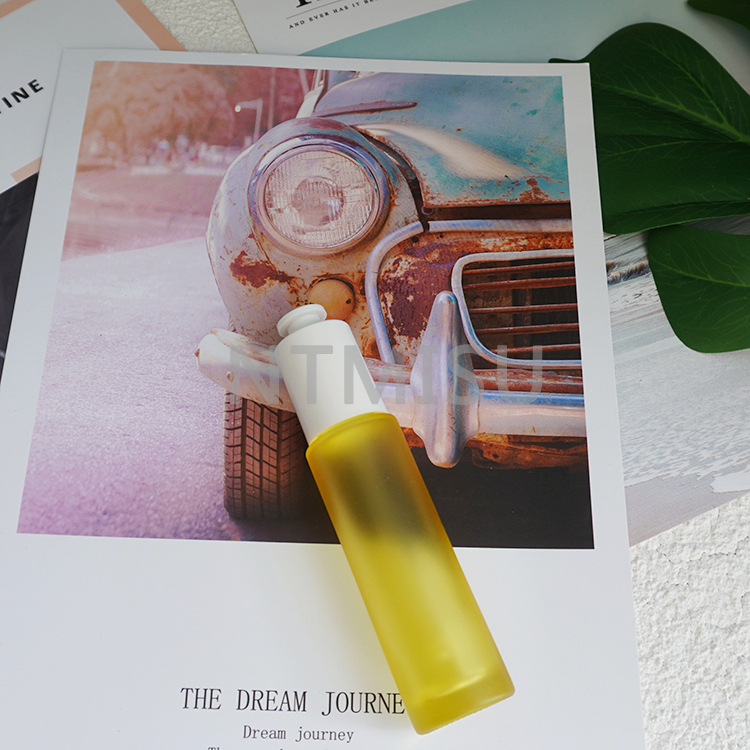 1oz Brilliant Frosted 30ml Yellow Glass Bottle with White Locked Press Dropper