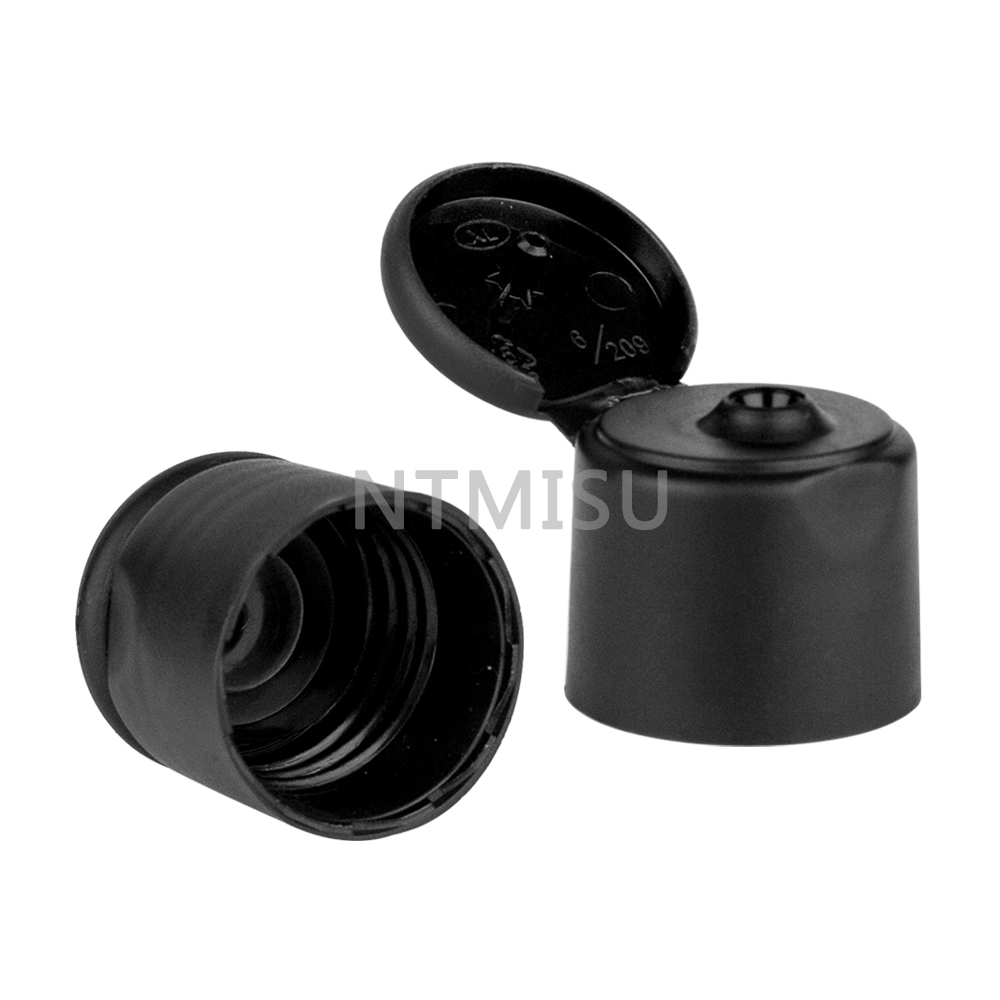 20 410 Matte Black Plastic Round Screw Flip Top Cap