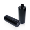 Black Cylinder Bottle with Bamboo Lotion Pump