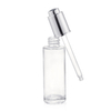 30ml Clear Cylinder Glass Bottle with Aluminum Press Button Dropper