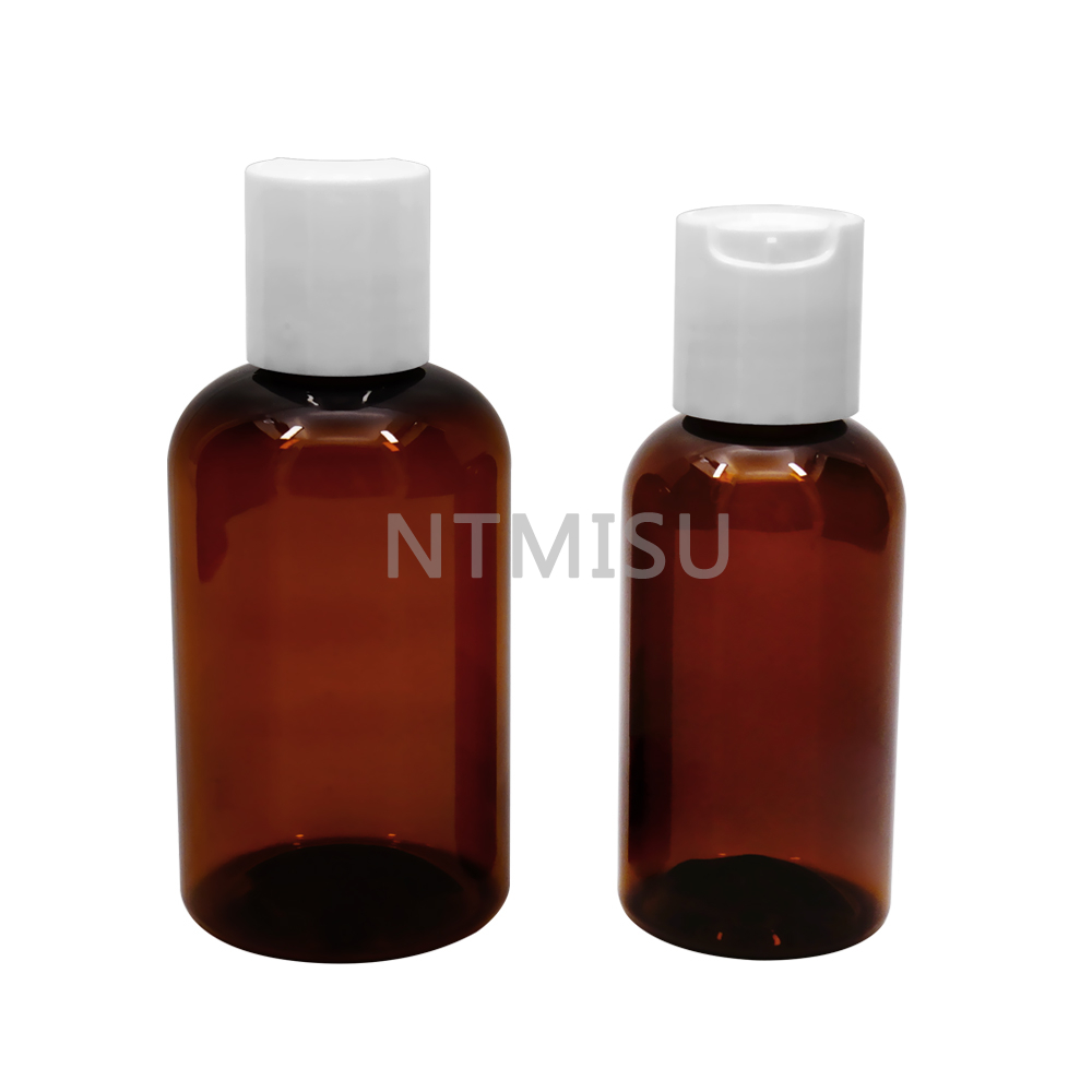 50ml 100ml Empty Amber Plastic PET Bottle for Cosmetic Packaging