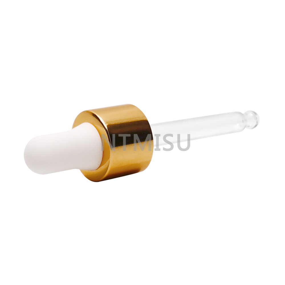 18 410 gold aluminum dropper for glass bottle