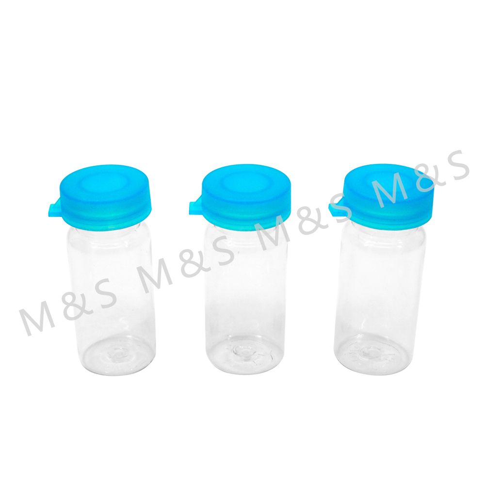 New Product 10ml Transparent Plastic PET Bottle With Blue Cap