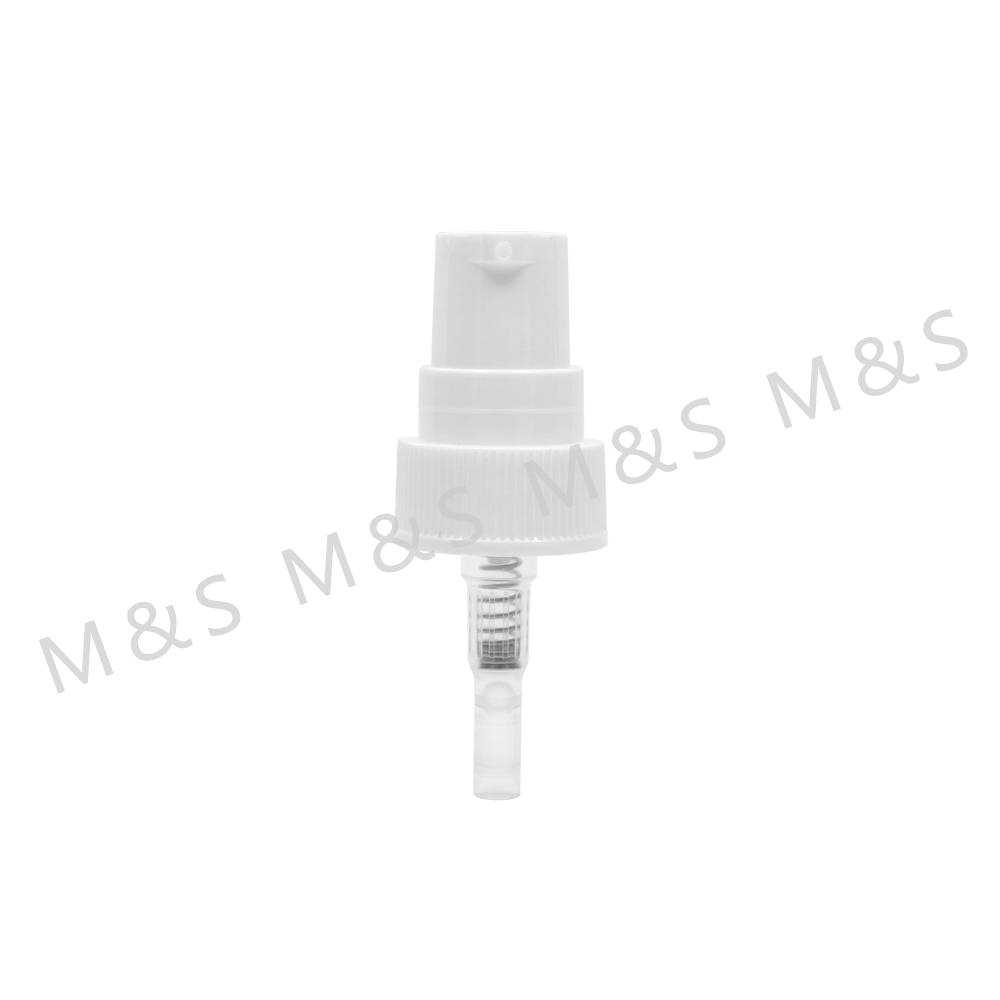 22 400 White Ribbed Treatment Pump for Cosmetic Bottle