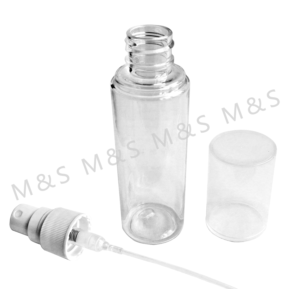 Fast Delivery 50ml Transparent Flat Shoulder Bottle With Fine Mist Sprayer