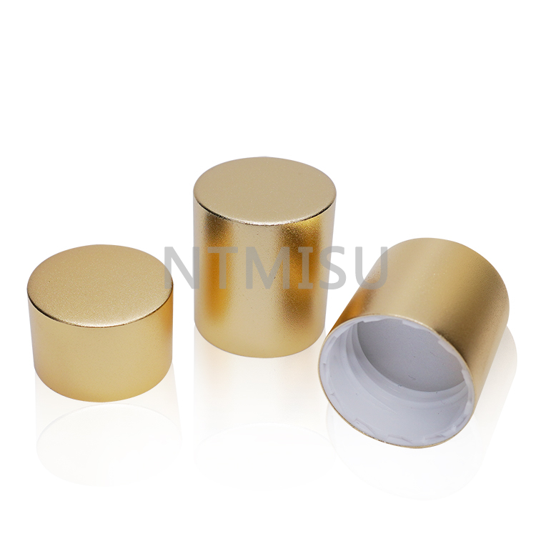24mm Different Height Aluminum Plastic Frosted Gold Screw Cap Cover for Bottles