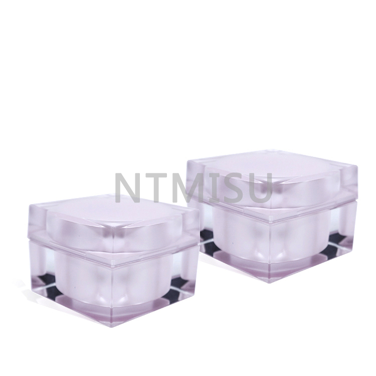 Acrylic Pink Plastic Jar Square Wholesale