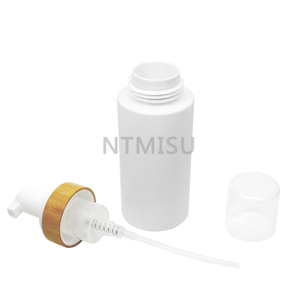 Hot Sale Factory Direct 250ml Liquid Soap Bottle with Bamboo Dispenser Foam Pump
