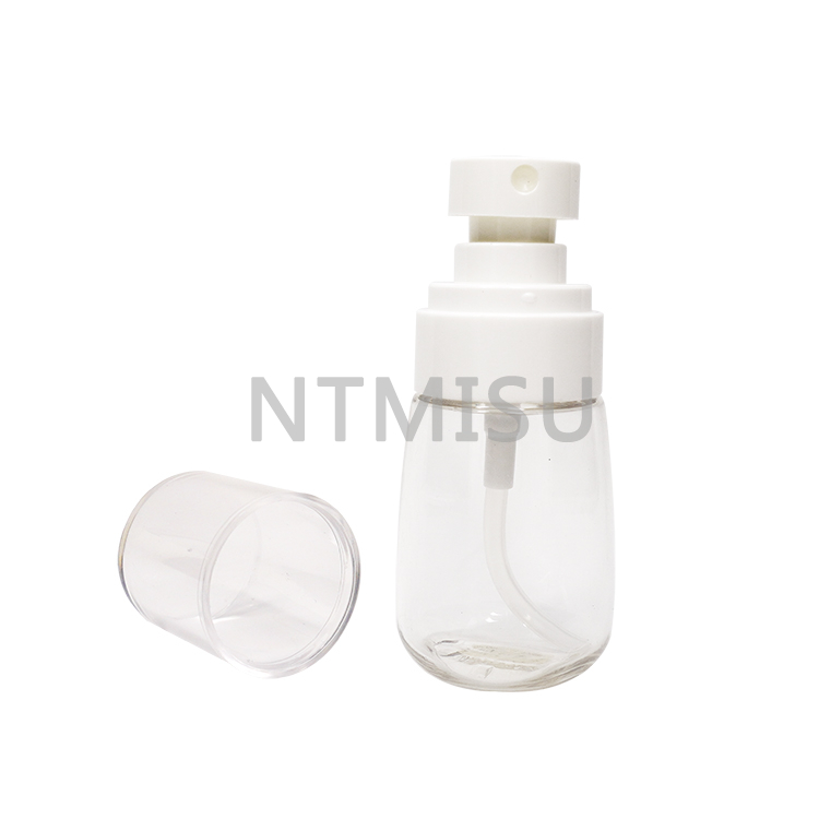  High Quality 45ml Plastic Clear Transparent PETG Oval Shape Bottle with Fine Mist Sprayer