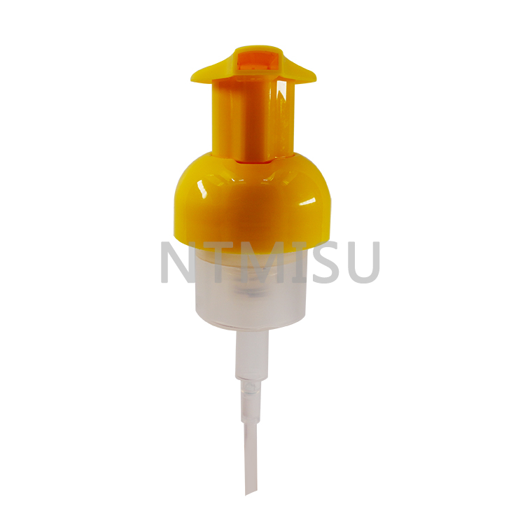 40mm Yellow Foam Pump Head Thread Emulsion Pump PP Plastic Nozzle