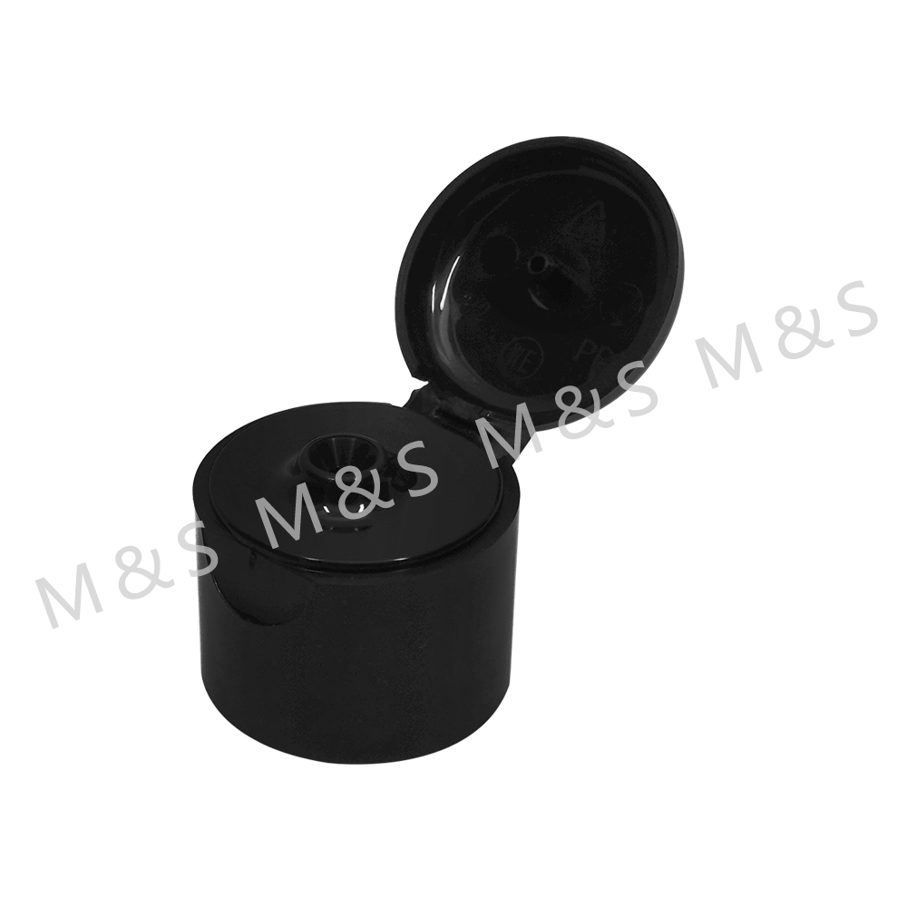24mm Black Plastic Flip Top Cap for Bottle