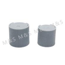 Grey Plastic Ribbed Round Screw Disc Top Cap for Bottle