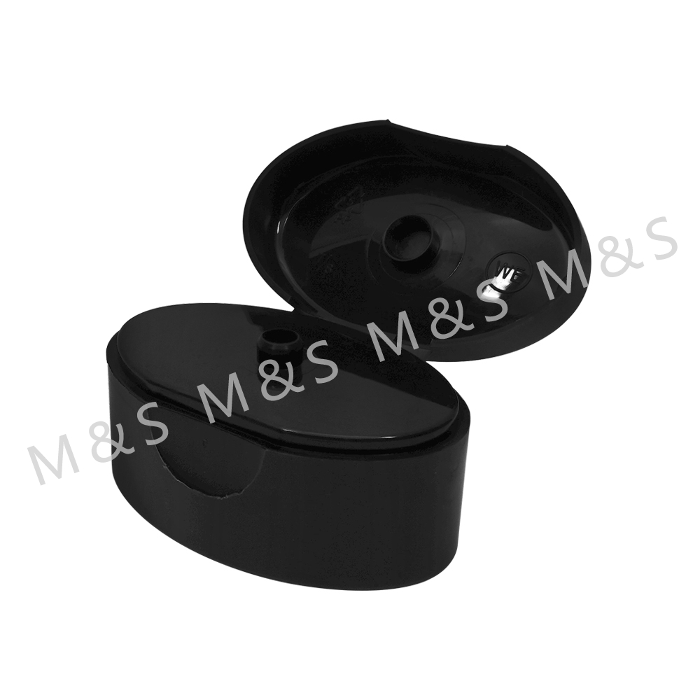 Different Size Black Oval Flip Top Cap for shampoo Bottle
