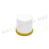 24 410 White and Yellow Plastic Smooth Round Screw Disc Top Cap Lids