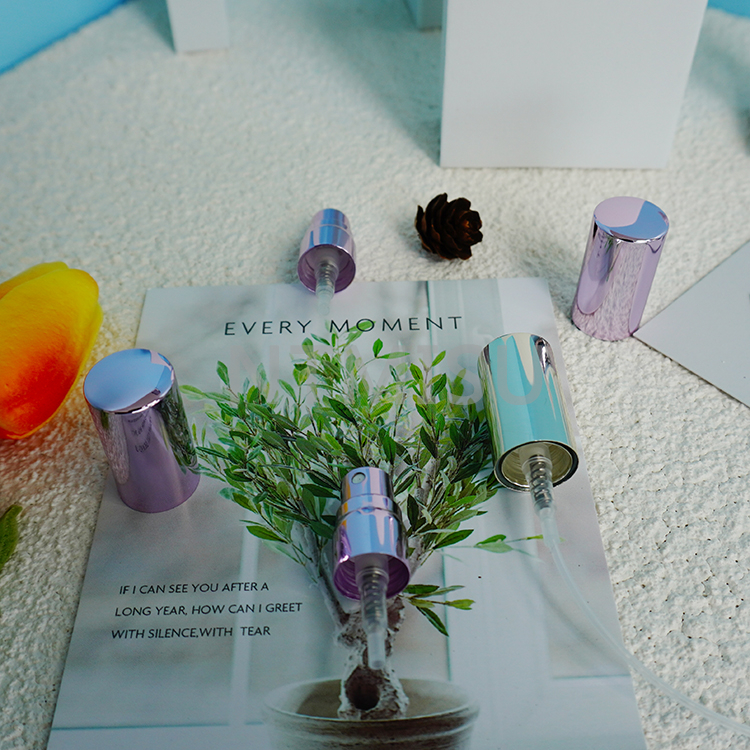 High Quality 12mm Alumite Shining Platinum Bottle Fine Mist Sprayer for Perfume