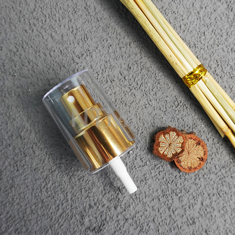 Luxury 24 410 shiny gold aluminum fine mist sprayer pump for bottles