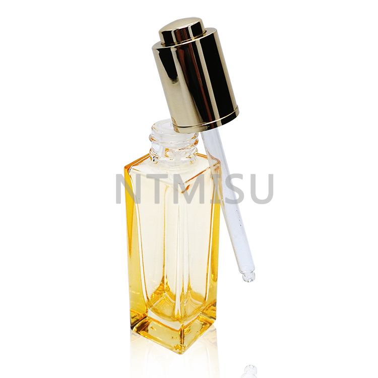 30ml Yellow Glass Bottle with Alunimum Press Button Dropper 
