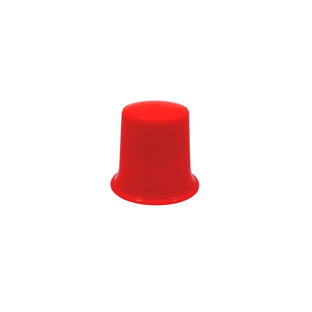28 410 Red Mushroom Plastic Ribbed Screw Top Cap 