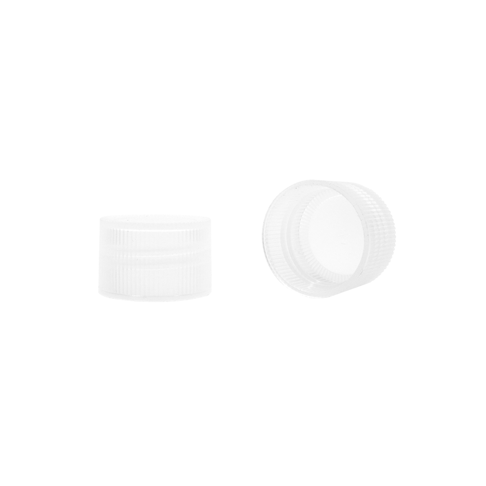 24 410 Transparent Plastic Ribbed Screw Top Cap for Bottle