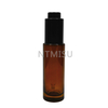30ml Amber Flat Shoulder Glass Bottle with Black 18 410 Press Button Dropper