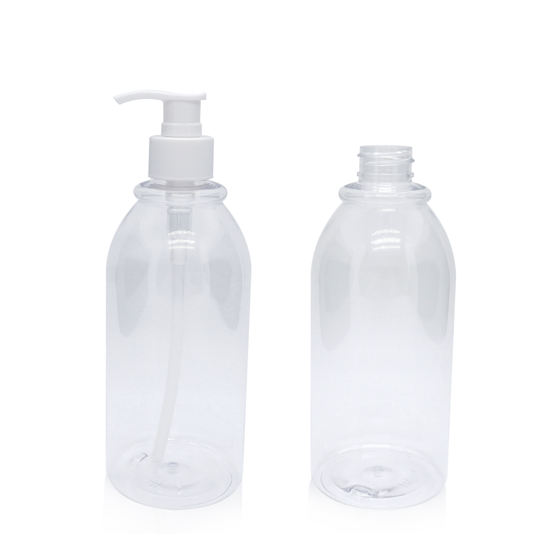 600ml Plastic Round Bottle Shampoo Bottle with Lotion Pump