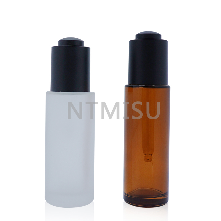 Professional Manufacture 18 410 Matte Black Press Dropper For Essential Oil Bottle