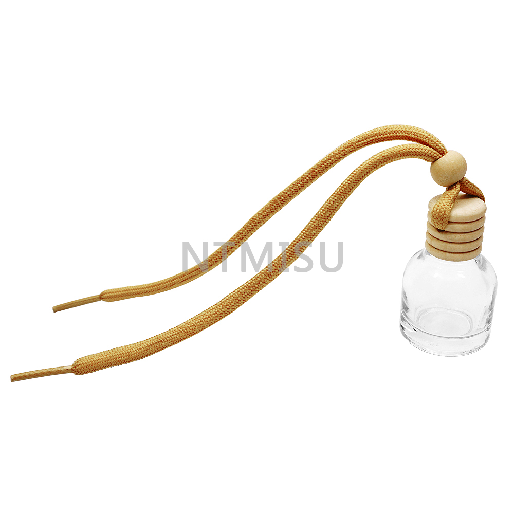 12ml Empty Hanging Car Perfume Glass Bottle with Wood Cap
