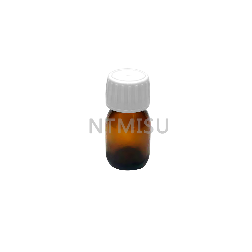 30ml 1oz Amber Glass Bottle with White Cap