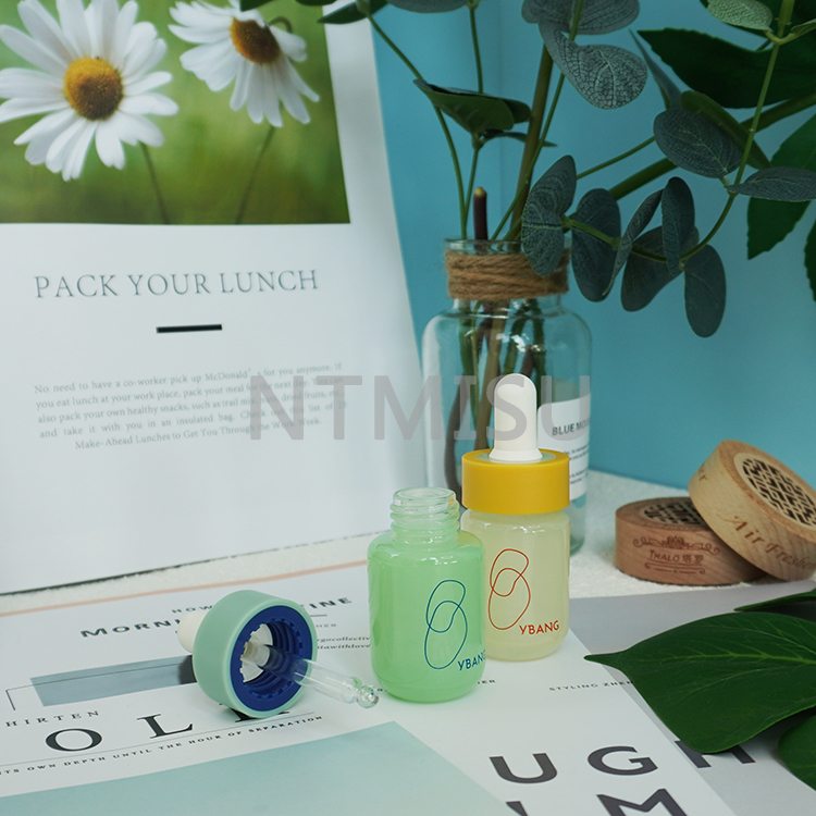 New Arrival 20ml Equal Bottle Mouth Width Orange Light Green Silicone Dropper Bottle Sets