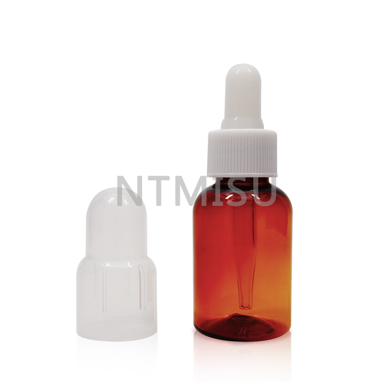 20 410 30ml amber plastic bottle dropper bottle with full closure cover