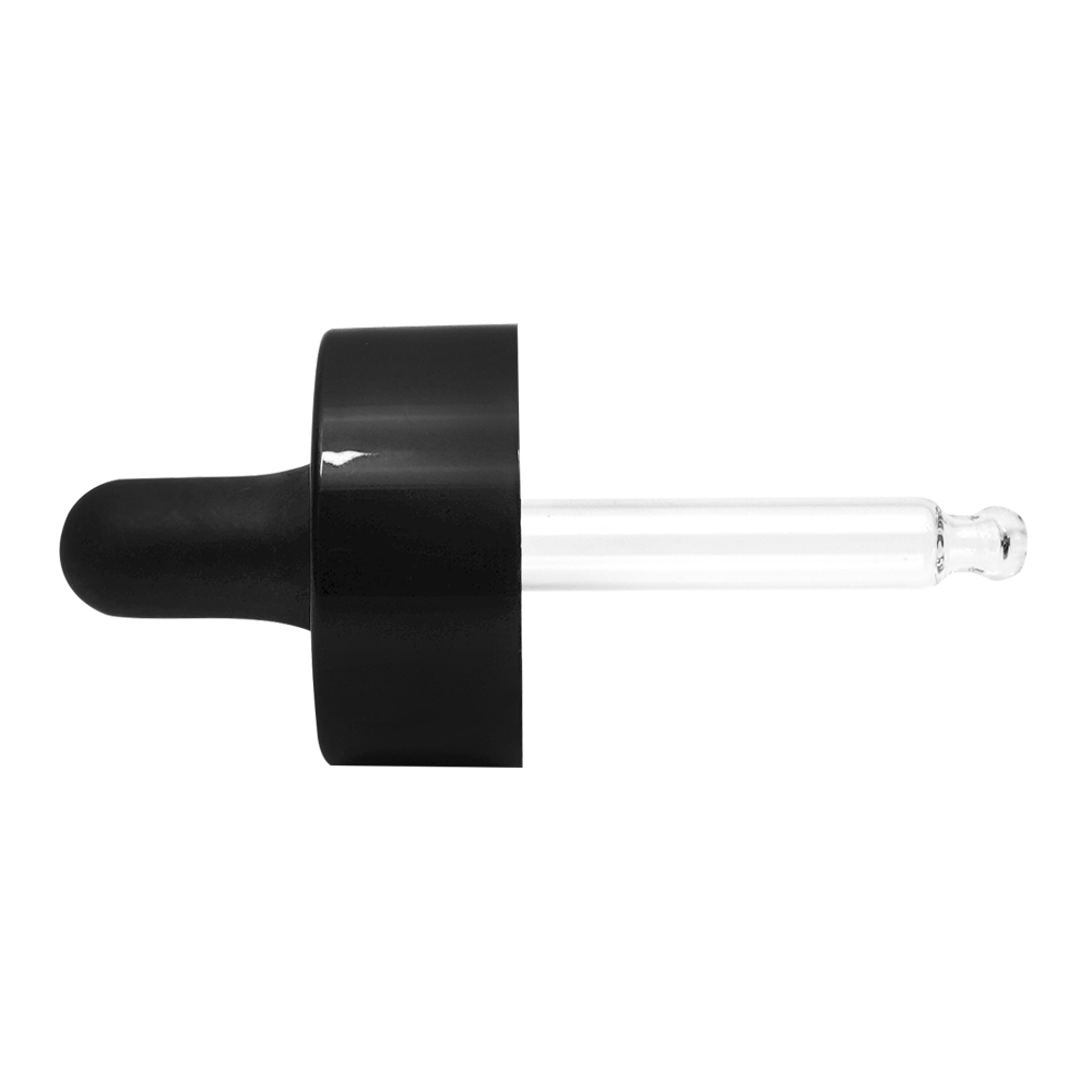 20mm Black Plastic Double Wall Dropper For Glass Bottle