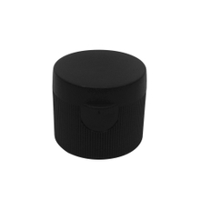 28 410 Black Plastic Ribbed Flip Top Cap