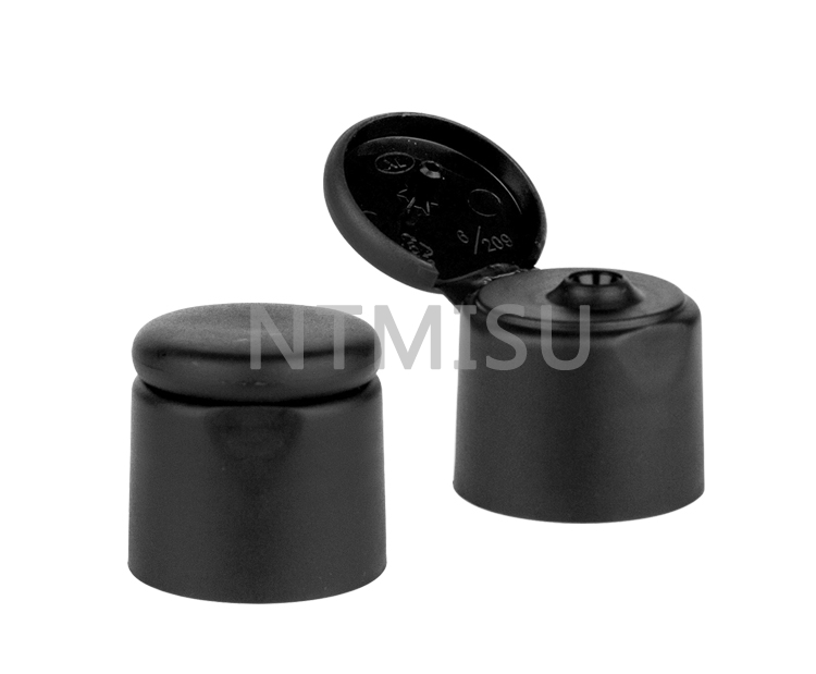20 410 Matte Black Plastic Round Screw Flip Top Cap