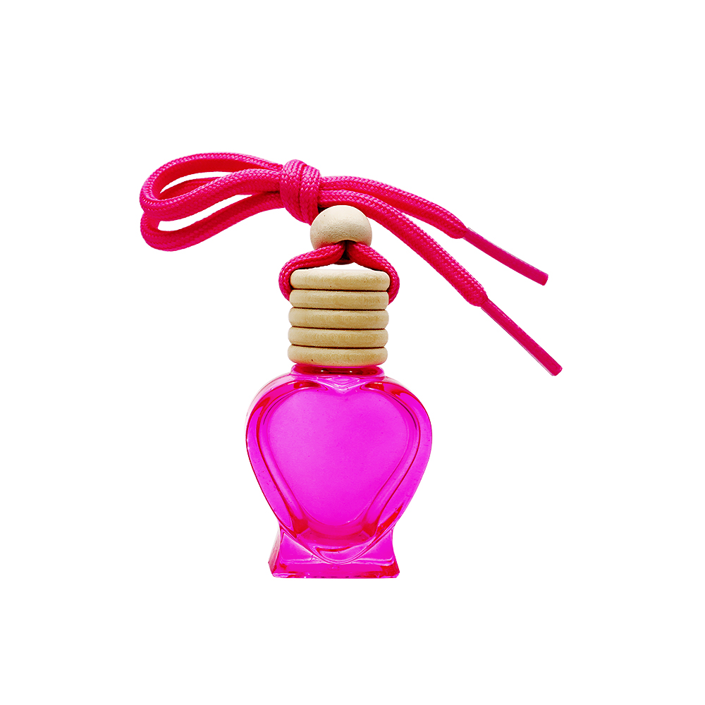 10ml Wooden Cap Red Heart Shape Glass Perfume Bottle