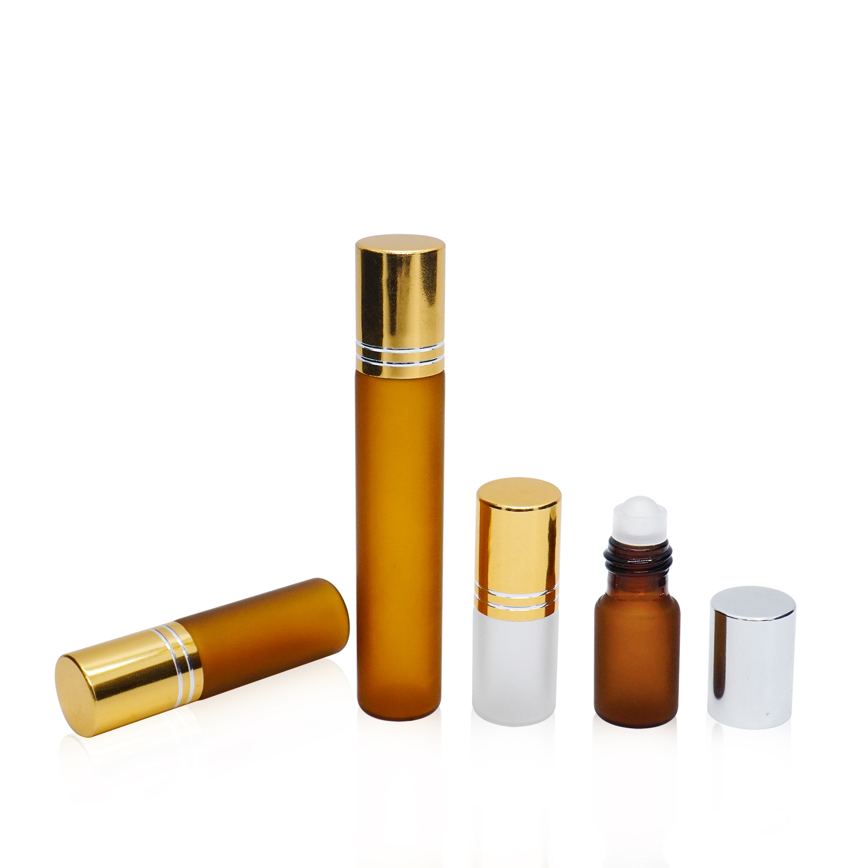 10ml Amber Glass Bottle Roll on Bottle with Aluminum Cap