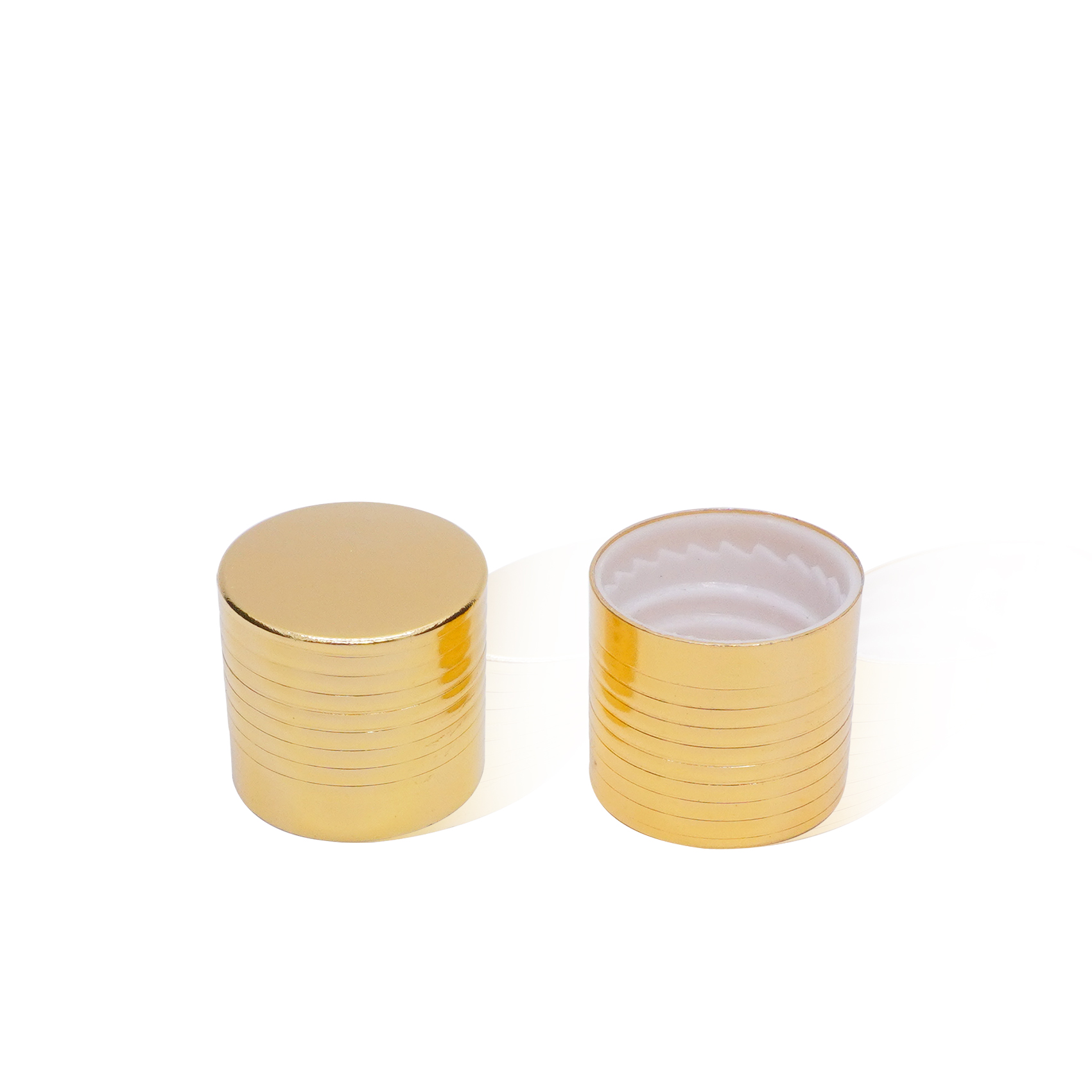 Aluminium Gold Ribbed Screw Cover Lids