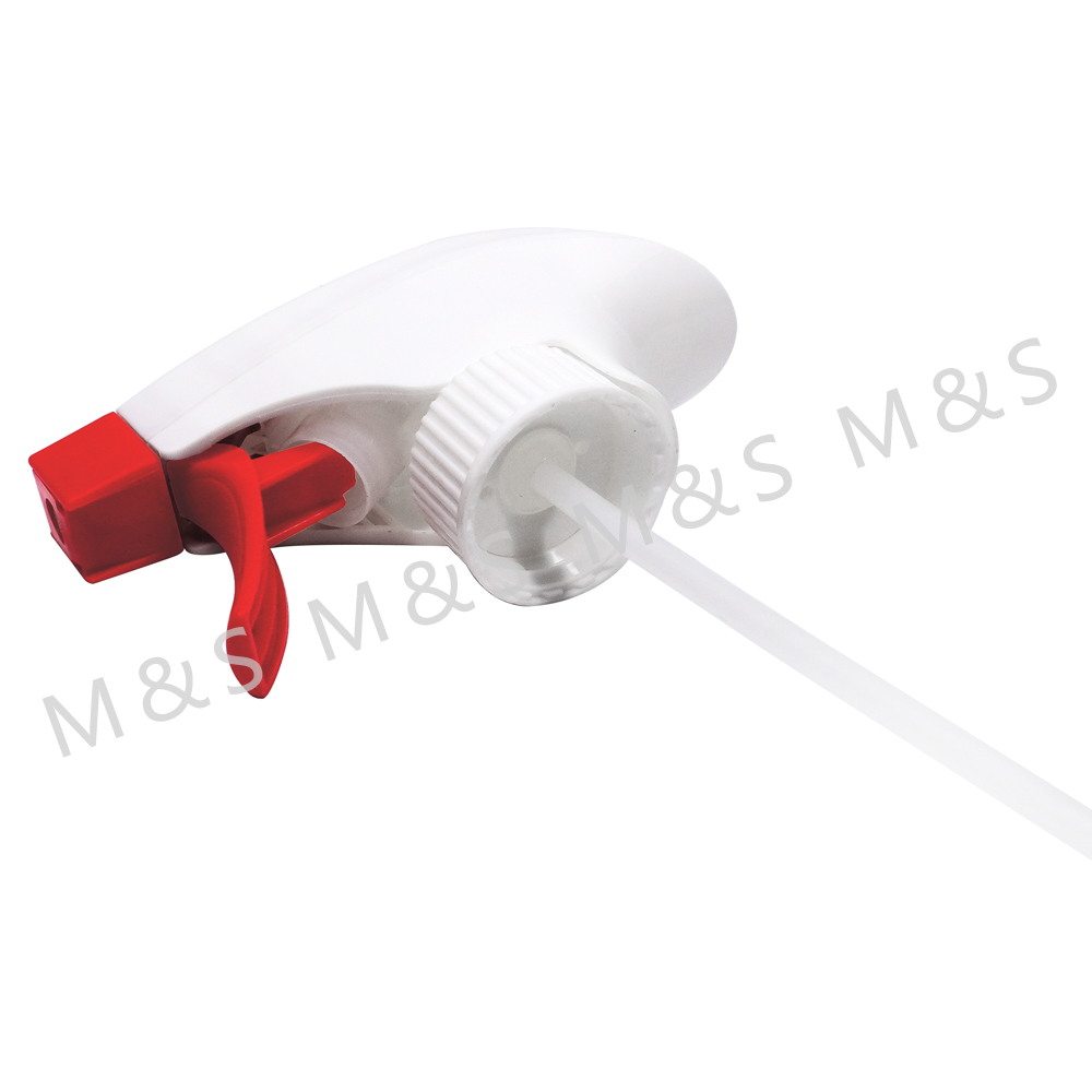 28 400 White and Red Ribbed Plastic Square Foam Trigger Sprayer Pump 