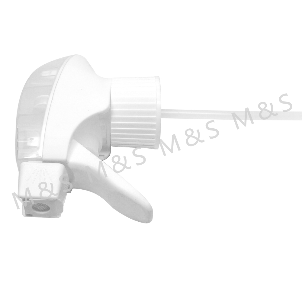 28 410 White Transparent Ribbed Plastic Hand Trigger Sprayer