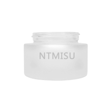 50g Frosting Glass Cream Jar with Bamboo Lids for Skin Care